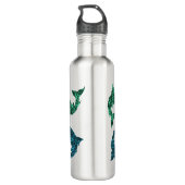 Bouteille D'eau Poisson Vert Et Poisson Bleu Personnalisé (Dos)