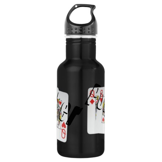 Bouteille D'eau Poker, Logo, Queens, (Devant)