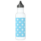 Bouteille D'eau Polka blanche croise sur bleu bébé (Gauche)