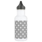 Bouteille D'eau Polka blanche croise sur gris (Gauche)