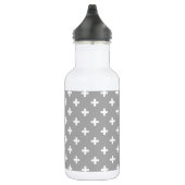 Bouteille D'eau Polka blanche croise sur gris (Droite)