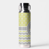 Bouteille D'eau Polka gris jaune point Chevron (Avant)