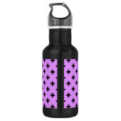 Bouteille D'eau Polka noire croise sur lilas (Dos)