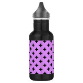 Bouteille D'eau Polka noire croise sur lilas (Gauche)