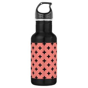 Bouteille D'eau Polka noire croise sur pêche