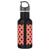 Bouteille D'eau Polka noire croise sur pêche (Dos)