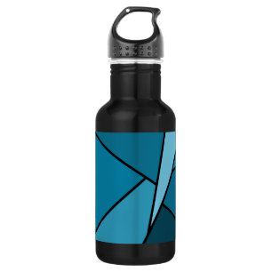 Bouteille D'eau Polygones Turquoises Abstraits