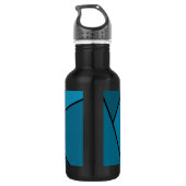 Bouteille D'eau Polygones Turquoises Abstraits (Dos)