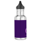 Bouteille D'eau Pomme rose monogramme initiales nom moderne (Gauche)