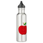 Bouteille D'eau Pomme rouge avec un visage heureux (Droite)