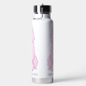 Bouteille D'eau Poodé rose de texte personnalisé (Évier)