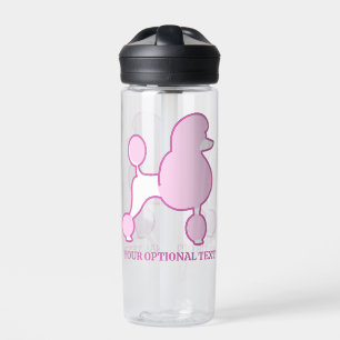 Bouteille D'eau Poodé rose de texte personnalisé