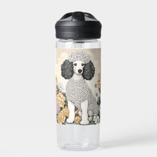 Bouteille D'eau Poodle personnalisé en Fleurs Whimsical