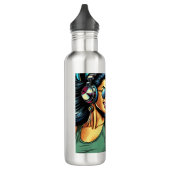 Bouteille D'eau Pop Art Woman dans les casques danser (Gauche)