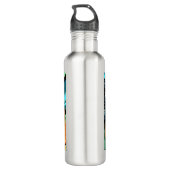 Bouteille D'eau Pop Art Woman dans les casques danser (Dos)