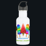 Bouteille D'eau Popsicle Colorful Kids Personnalisé<br><div class="desc">Bouteille d'eau personnalisée pour les enfants - accessoire cool pour le retour à l'école, sacs de sport etc. Le design a des popsicles colorés d'aquarelle et des lollies de glace trempée au chocolat sur des bâtons dans une palette de couleurs arc-en-ciel vibrante. Le modèle est prêt pour vous à ajouter...</div>