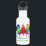 Bouteille D'eau Popsicle Colorful Kids Personnalisé<br><div class="desc">Bouteille d'eau personnalisée pour les enfants - accessoire cool pour le retour à l'école, sacs de sport etc. Le design a des popsicles colorés d'aquarelle et des lollies de glace trempée au chocolat sur des bâtons dans une palette de couleurs arc-en-ciel vibrante. Le modèle est prêt pour vous à ajouter...</div>