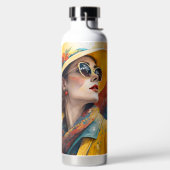 Bouteille D'eau Portrait à l'aquarelle chic avec éclaboussures de (Droite)