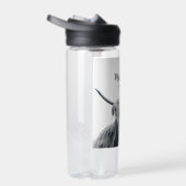 Bouteille D'eau Portrait de vache Highland premier monogramme noir (Droite)
