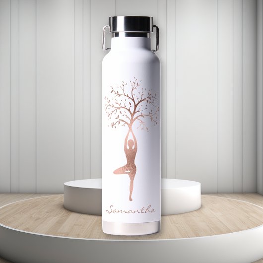 Bouteille D'eau Pose de Namaste pour Rose personnalisé