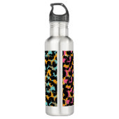 Bouteille D'eau Poster de animal Faux Foil Nom rose monogramme (Dos)