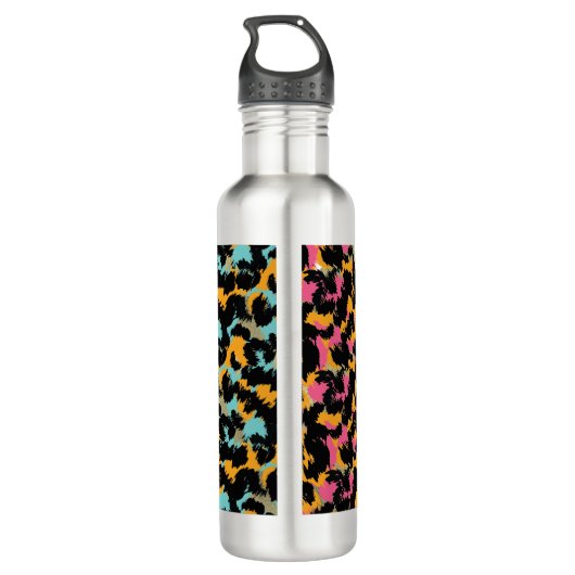 Bouteille D'eau Poster de animal Faux Foil Nom rose monogramme (Dos)