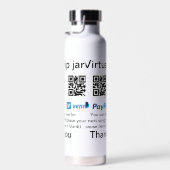 Bouteille D'eau Pot virtuel de pourboires code q r don d'argent Pa (Plage)