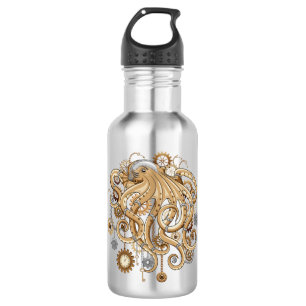 Bouteille D'eau Poulpe Steampunk Rétro Fantastique Mécanique