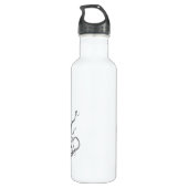 Bouteille D'eau Poulpe vintage, noir et blanc, (Dos)