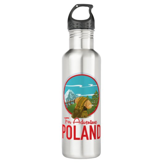 Bouteille D'eau Pour Adventure Pologne logo Travel (Devant)