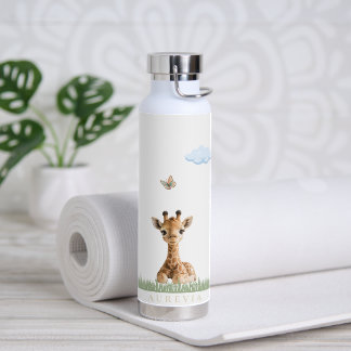 Bouteille d'eau pour enfants avec une girafe bébé 