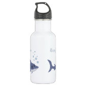 Bouteille d'eau pour enfants de requin avec nom (Dos)