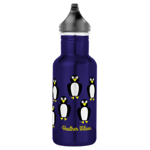 Bouteille d'eau pour enfants en pingouin avec nom