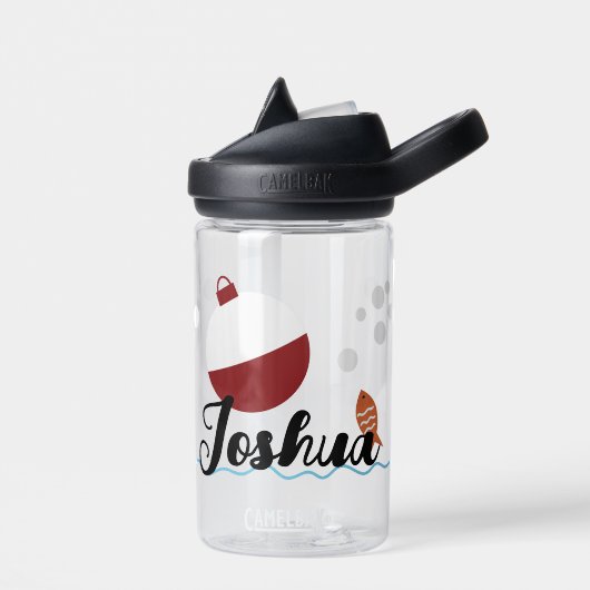 Bouteille d'eau pour enfants pêcheurs avec nom (Gauche)