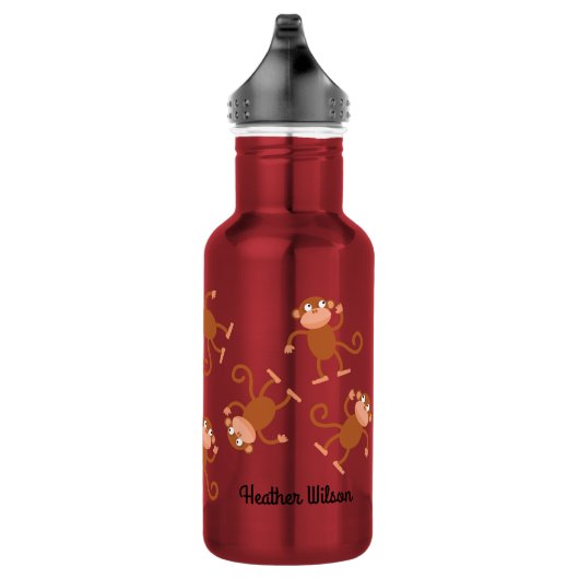 Bouteille d'eau pour enfants singe portant le nom (Droite)