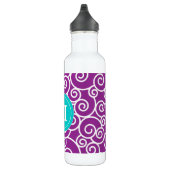 Bouteille d'eau pourpre de monogramme de remous de (Droite)