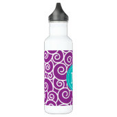 Bouteille d'eau pourpre de monogramme de remous de (Gauche)