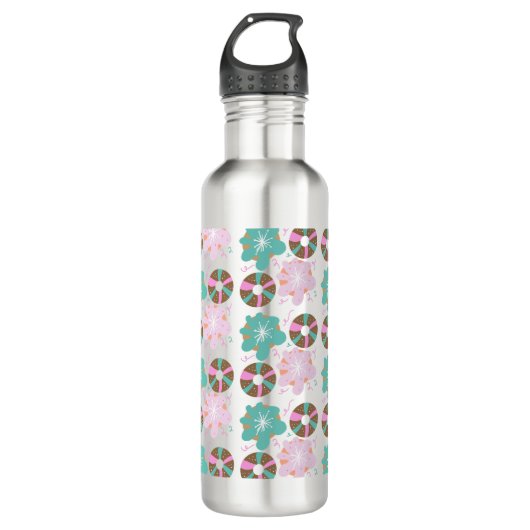 Bouteille D'eau Poussettes de Noël Doodle Pink Thermal Tumbler (Devant)