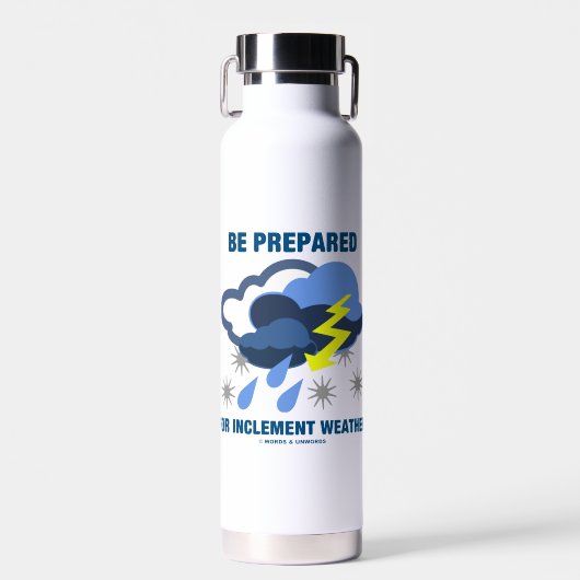 Bouteille D'eau Préparez-Vous À Inclure Les Nuages De Tempête Mété (Avant)