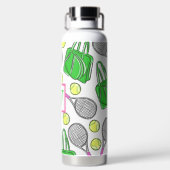 Bouteille D'eau Préppy Green Pink Tennis Racquet Balls Initiale (Plage)