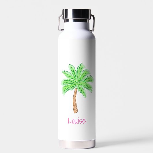 Bouteille D'eau Preppy Palm Tree Personalized  (Avant)