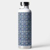 Bouteille D'eau Preppy Square Lattice Monogram – Navy & Lime (Droite)