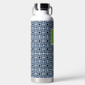 Bouteille D'eau Preppy Square Lattice Monogram – Navy & Lime (Avant)