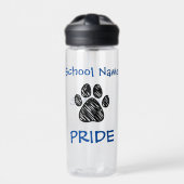 Bouteille D'eau Pride scolaire personnalisée Empreinte de patte no (Extérieur)