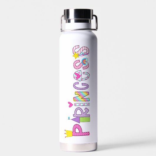 Bouteille D'eau Princesse Alphabet coloré (Arrière)