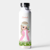 Bouteille D'eau Princesse mignonne et fleurs (Gauche)