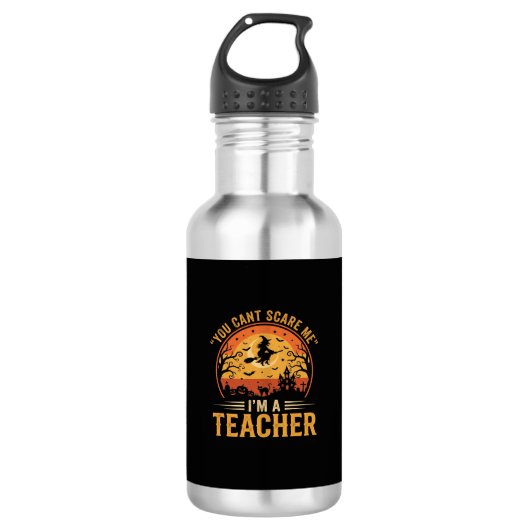 Bouteille D'eau Professeur de Halloween Sorcière Chat Design (Devant)