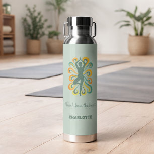 Bouteille D'eau Professeur de yoga rétro tourbillonne nom citation