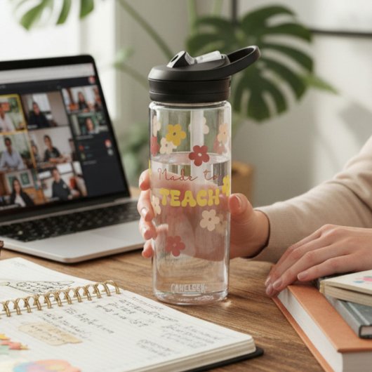 Bouteille D'eau Professeur Floral Retro