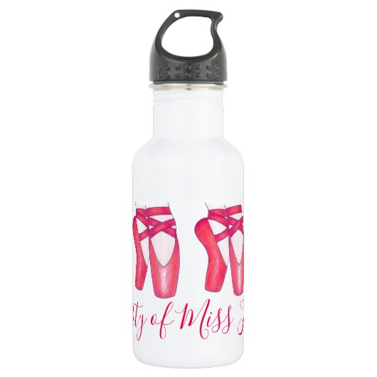 Bouteille D'eau Propriété de ballet rose Pointe Toe Dance Slipper (Devant)